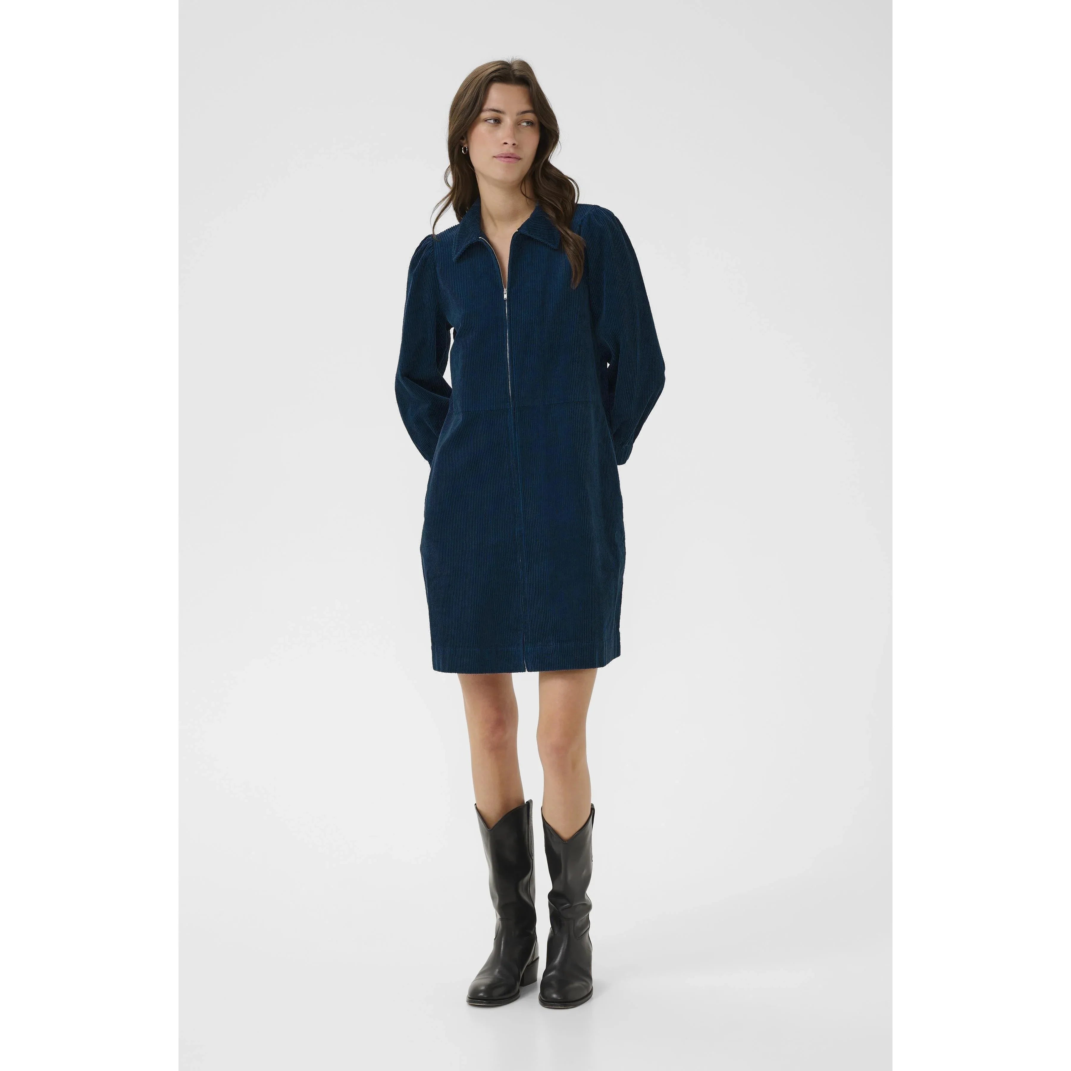 Part Two EYVOR Corduroy Shirt Dress - Key Largo Dark Blue - Gomix Brands Outlet